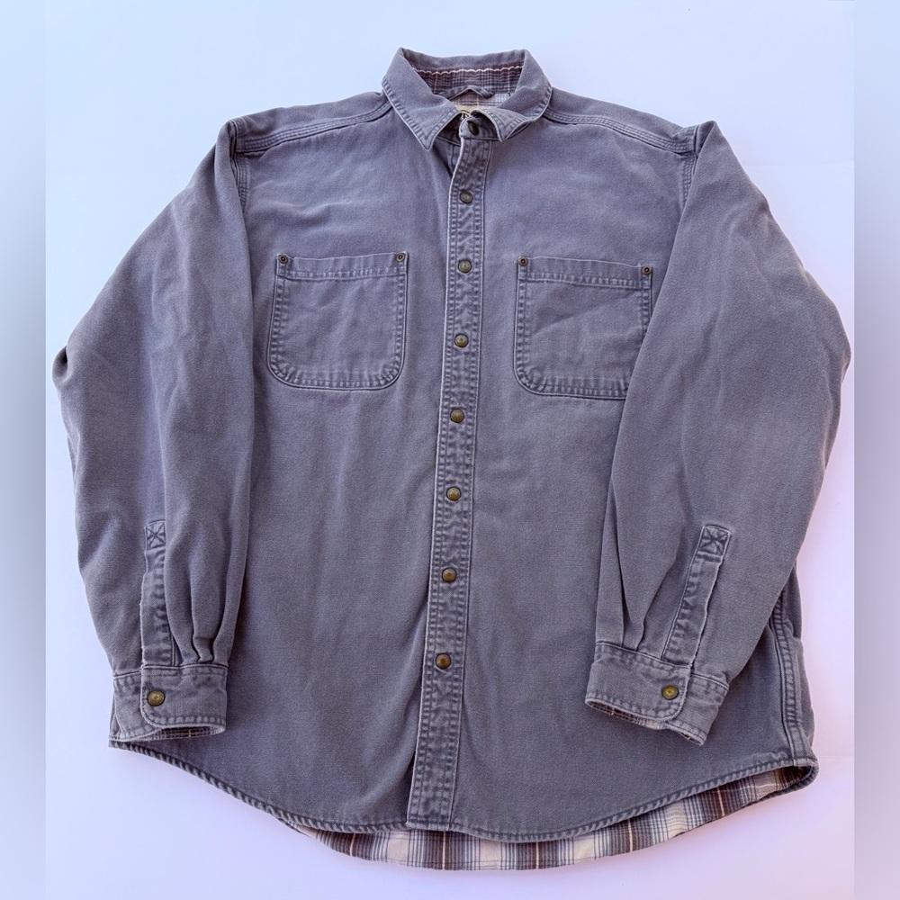 Men’s Vintage L.L. Bean Canvas Jacket With Flannel Lining Size Large Regular 👍​